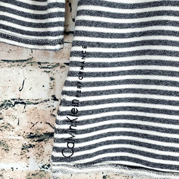 5/$30 🎀 Calvin Klein | Performance Striped French Terry A-Line Athleisure Top - Picture 8 of 10